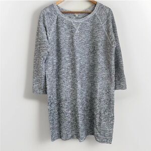 GAP Vintage 90s Textured Knit Crewneck Dress Gray Womens Size Large Tall